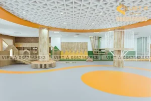 Trần caro tam giác trong thiết kế văn phòng trẻ trung