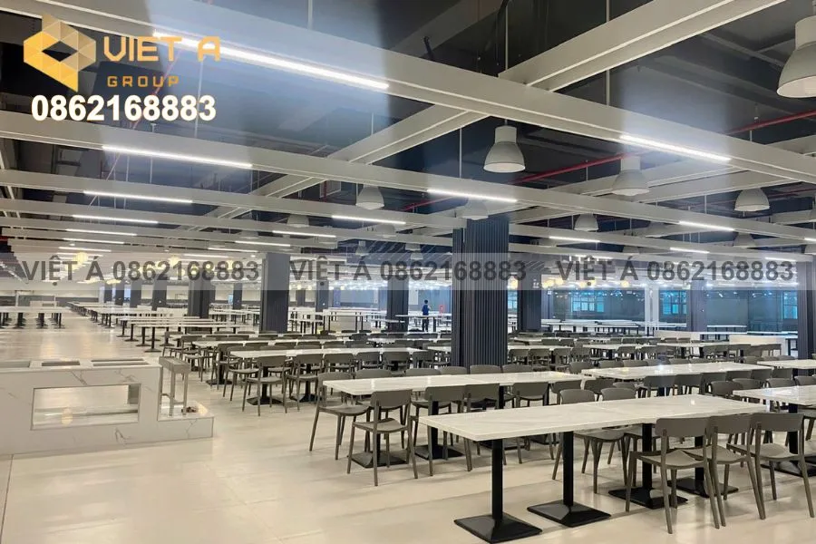 Lam Nhôm Hộp 30x150 Cho Nhà Ăn Khu Công Nghiệp Vishi Nghệ An: Đầu Tư Thông Minh Cho Không Gian Ăn Uống 20 Thi công lam nhôm hộp 30x150 trang trí nhà ăn khu công nghiệp Vishi Nghệ An