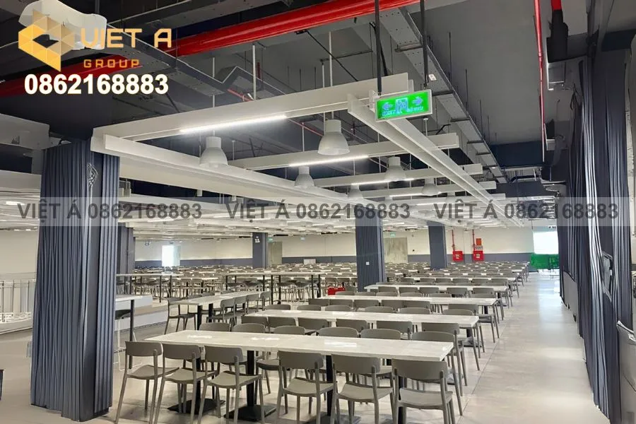 Lam Nhôm Hộp 30x150 Cho Nhà Ăn Khu Công Nghiệp Vishi Nghệ An: Đầu Tư Thông Minh Cho Không Gian Ăn Uống 15 Lam nhôm hộp 30x150 trang trí nhà ăn – Giải pháp tối ưu cho không gian công nghiệp