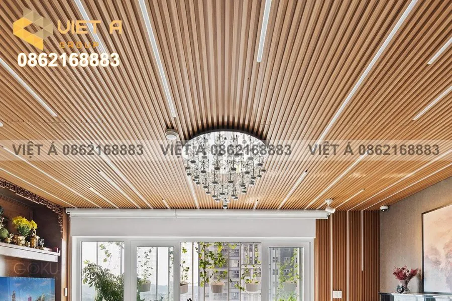 Ứng Dụng Trần Nhôm Sóng F45-Shaped Trong Thiết Kế Nội Thất Tại Hà Nội 19 Hệ thống trần nhôm sóng F45-Shaped tại phòng họp hiện đại
