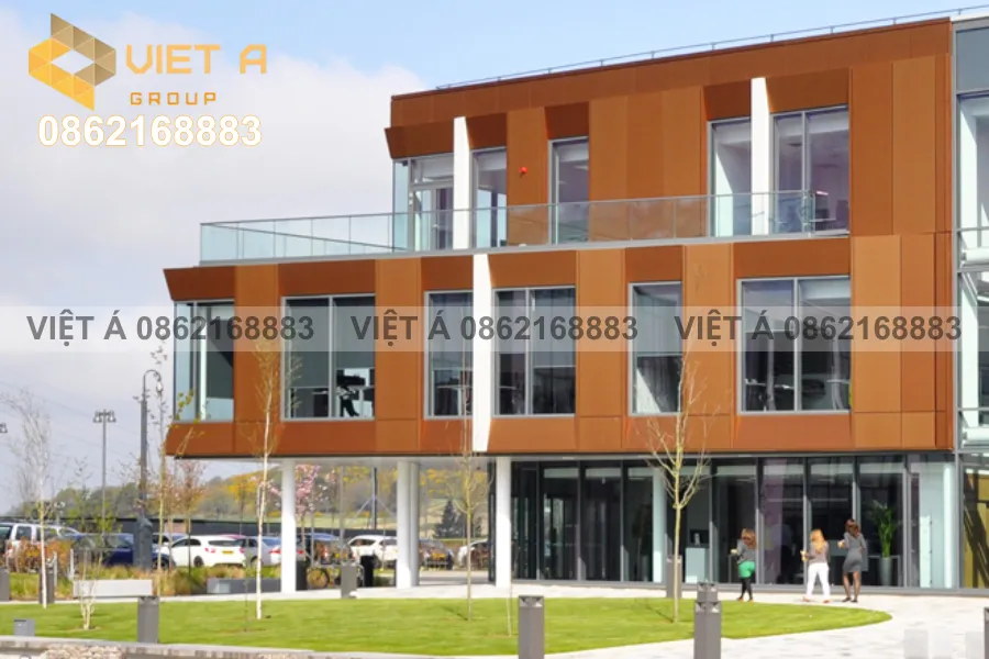 Ốp mặt dựng tòa nhà bằng Alucobond hiện đại