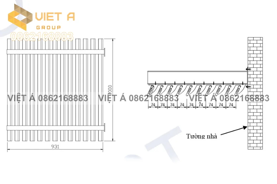 Hướng dẫn thi công Lam chắn nắng 85R Alcorest 31 Xác định diện tích thi công lam chắn nắng 85R