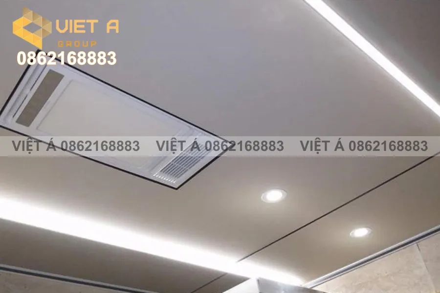 Tấm ốp trần nhôm tổ ong phối đèn trang trí ấn tượng