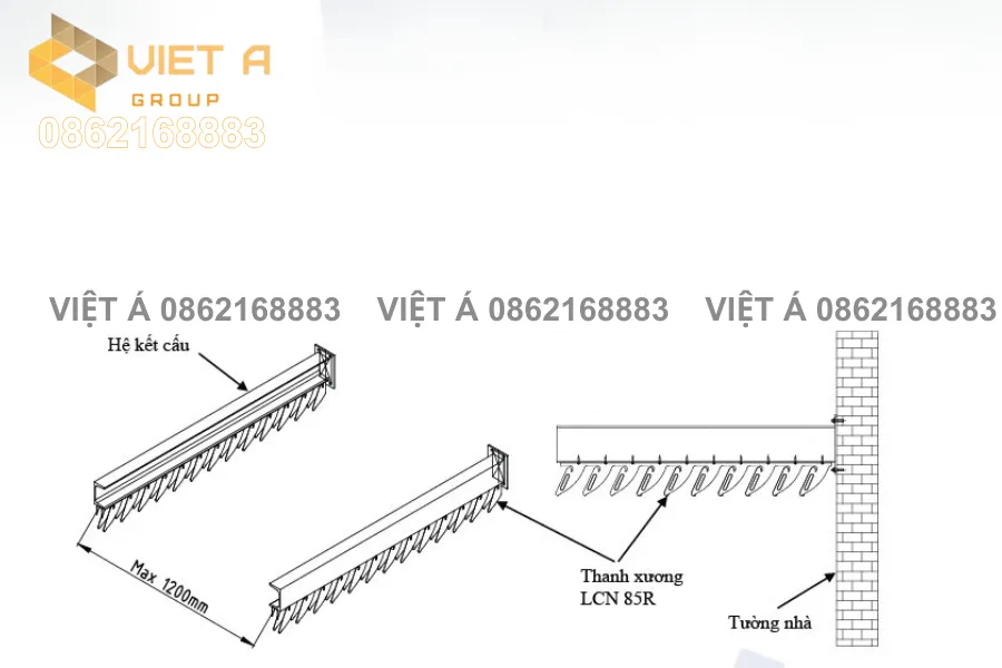 Hướng dẫn thi công Lam chắn nắng 85R Alcorest 35 Lắp thanh xương lam chắn nắng 85R