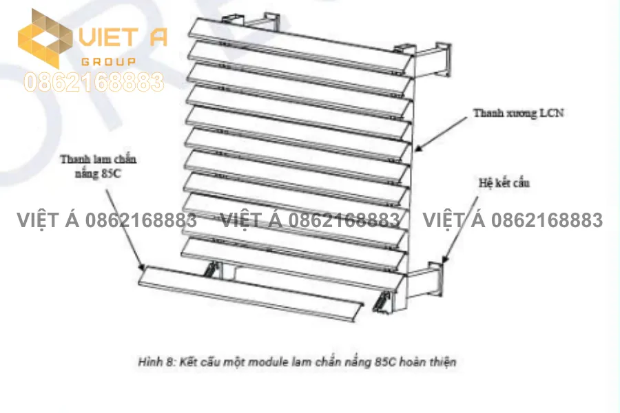 Lắp các thanh lam còn lại và kiểm tra