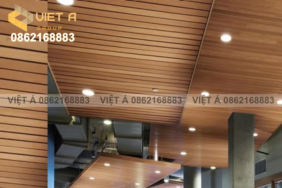 Mẫu trần nhôm U50x100mm tối ưu không gian thoáng mát