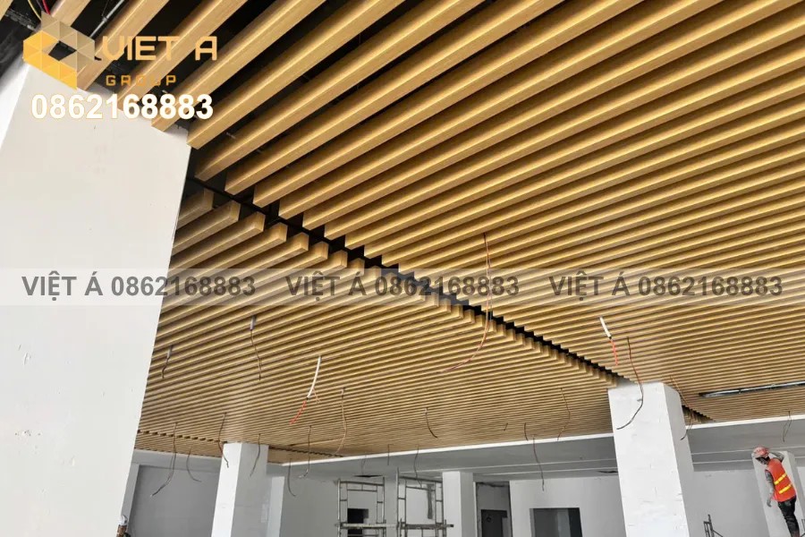 Cận cảnh chi tiết thanh nhôm U50x100mm trong thi công thực tế