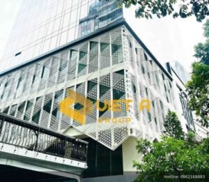 Tấm nhôm Facade CNC lắp đặt hoàn thiện tại công trình thực tế Việt Á Group