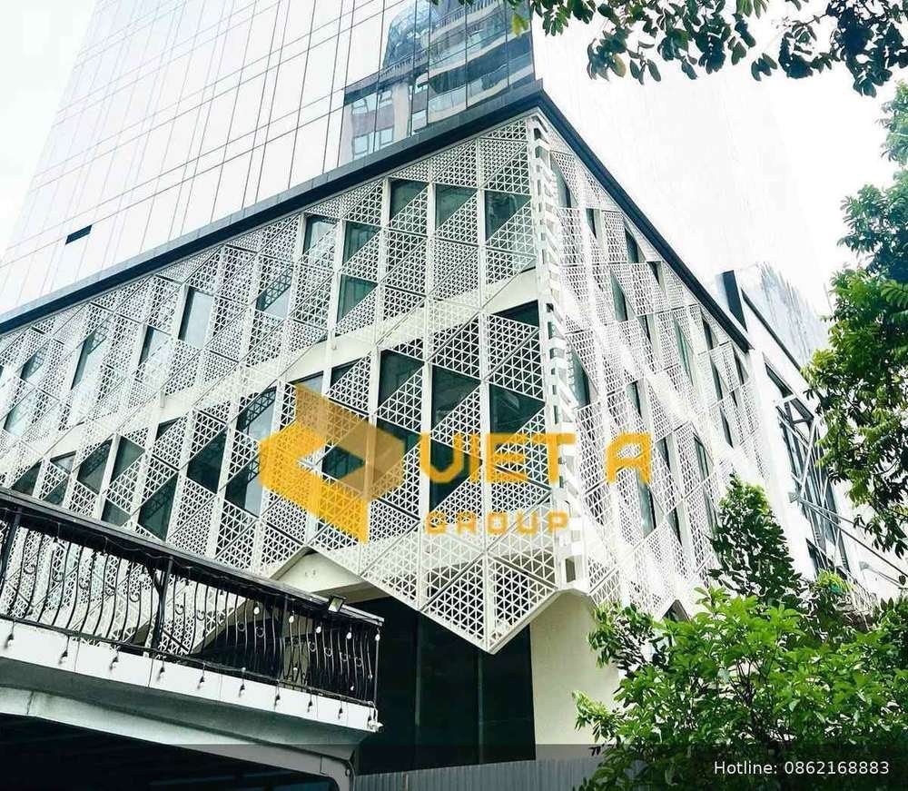 Tấm nhôm Facade CNC lắp đặt hoàn thiện tại công trình thực tế Việt Á Group