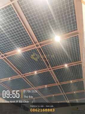 Thi công trần nhôm caro ballroom Sun Gallery Hạ Long