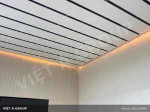 Trần nhôm Facade hoàn thiện tại sảnh Sale Gallery Hạ Long